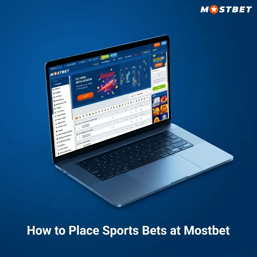 Step-by-step guide showing how to place sports bets on Mostbet platform with bet slip and odds selection