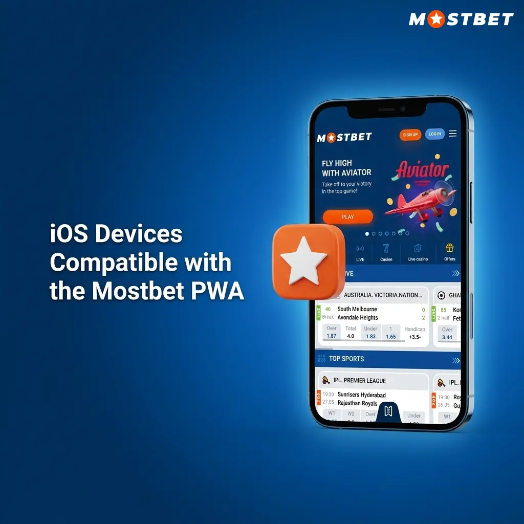 Apple iPhone models compatible with Mostbet PWA on iOS 12.0 and above, installed via Safari without App Store