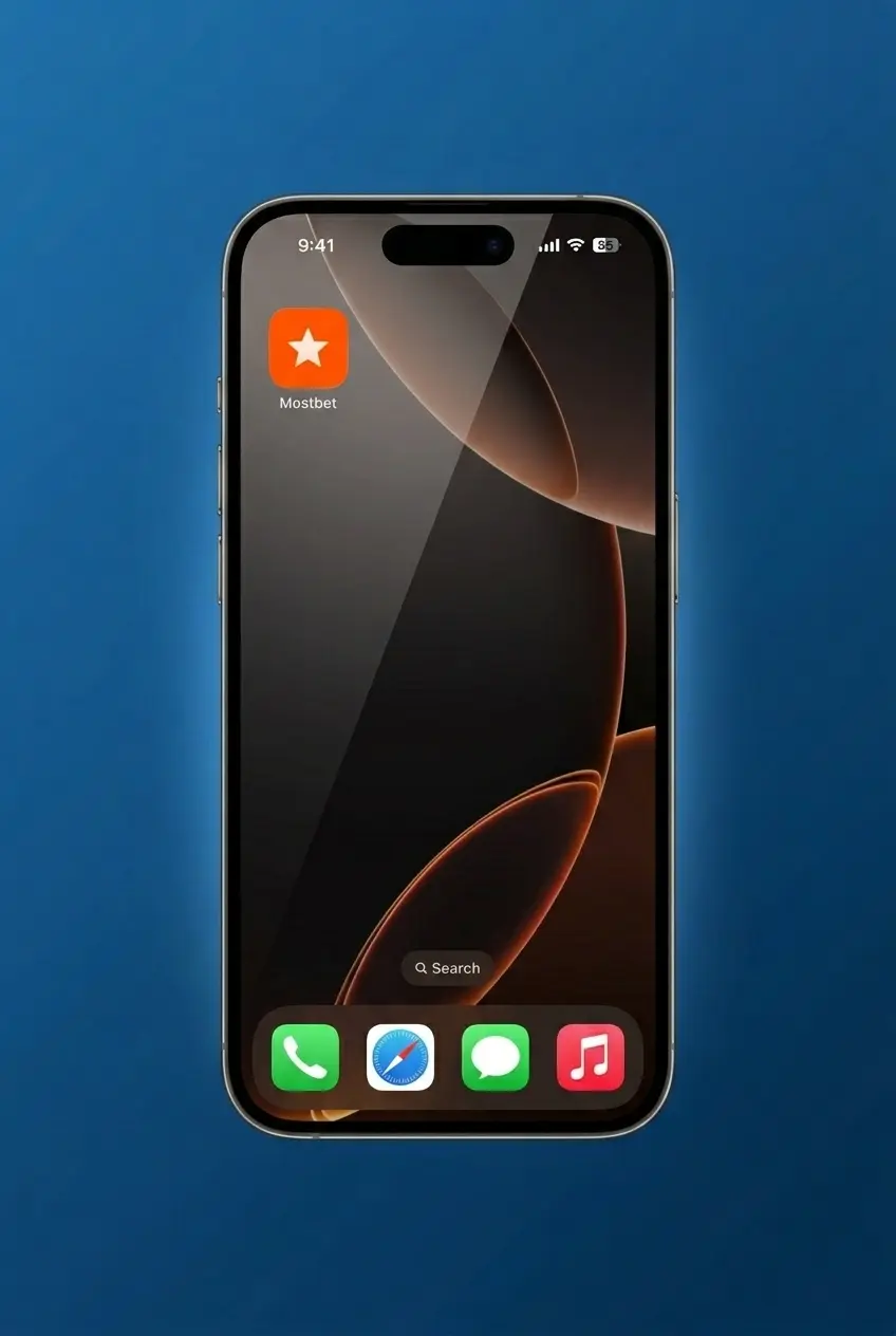 Mostbet PWA iOS setup steps showing Safari share menu and Add to Home Screen option for Indian users