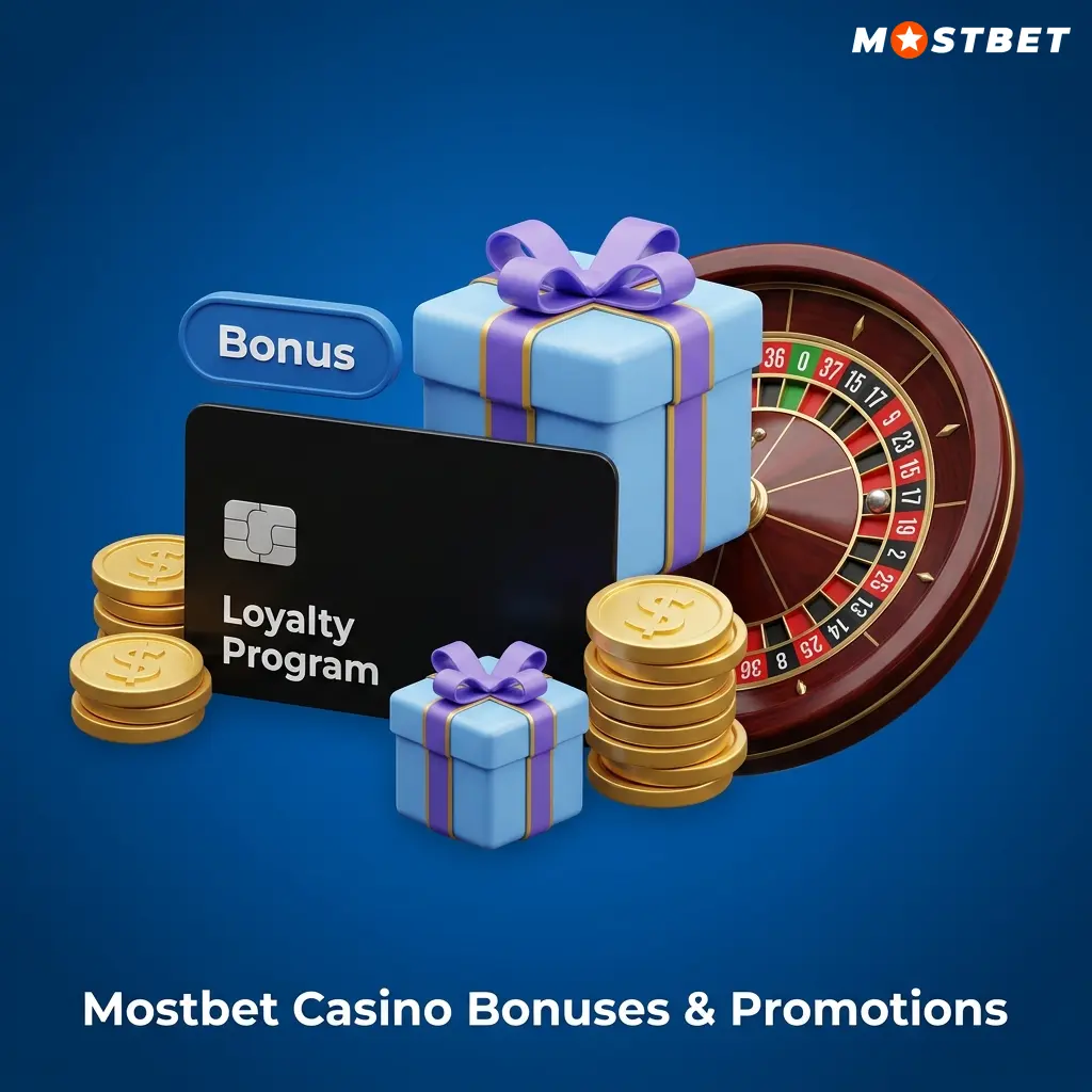 Mostbet Casino bonuses including reload, cashback, free spins, tournaments and loyalty rewards for Indian players in 2026