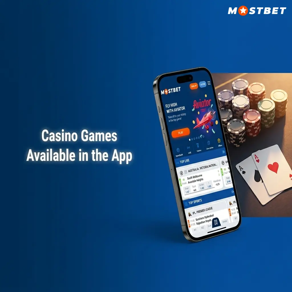 Mostbet casino app showing 6000+ games including Aviator, Teen Patti, Andar Bahar, and Live Dealer tables for Indian players
