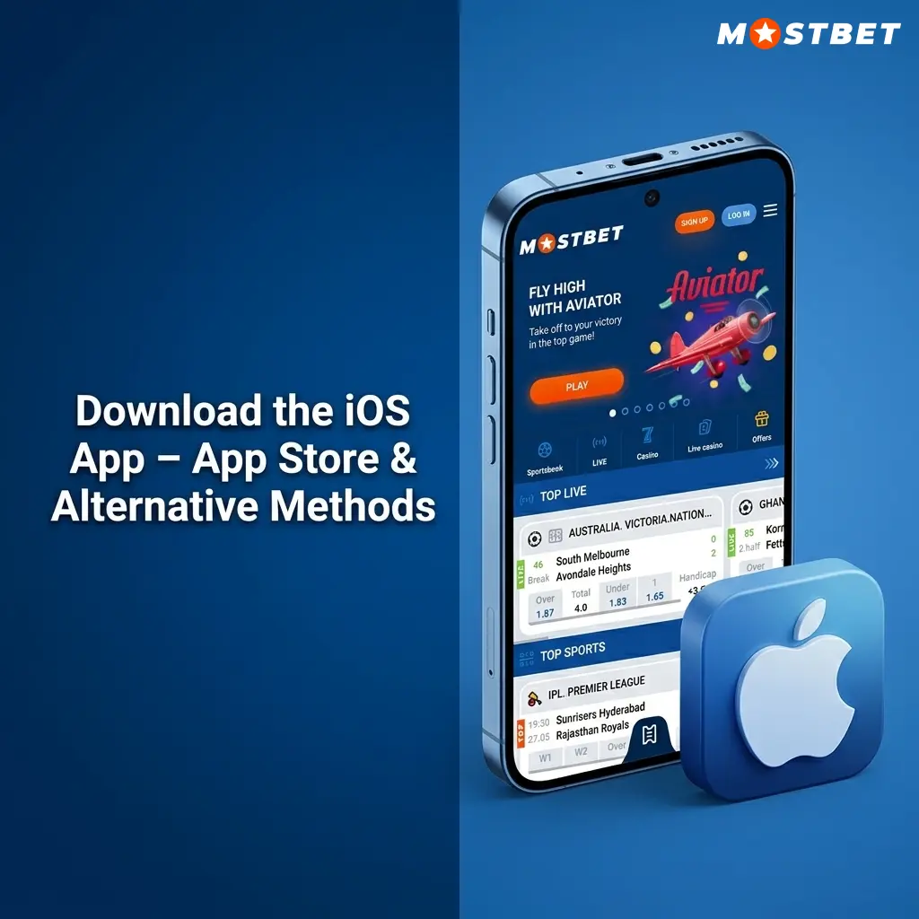 Mostbet iOS app download via App Store or PWA on iPhone home screen using Safari for Indian users
