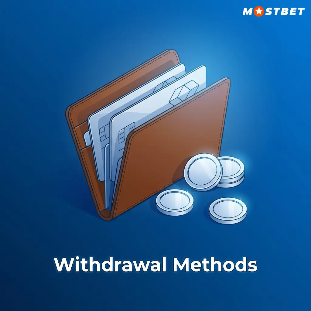Mostbet withdrawal methods showing minimum ₹300 limit, e-wallet and bank transfer options with daily limits up to ₹200,000